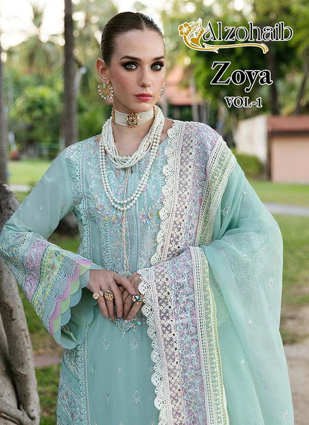 Zoya Vol 1 By Alzohaib Cotton Pakistani Salwar Suits Suppliers In India
